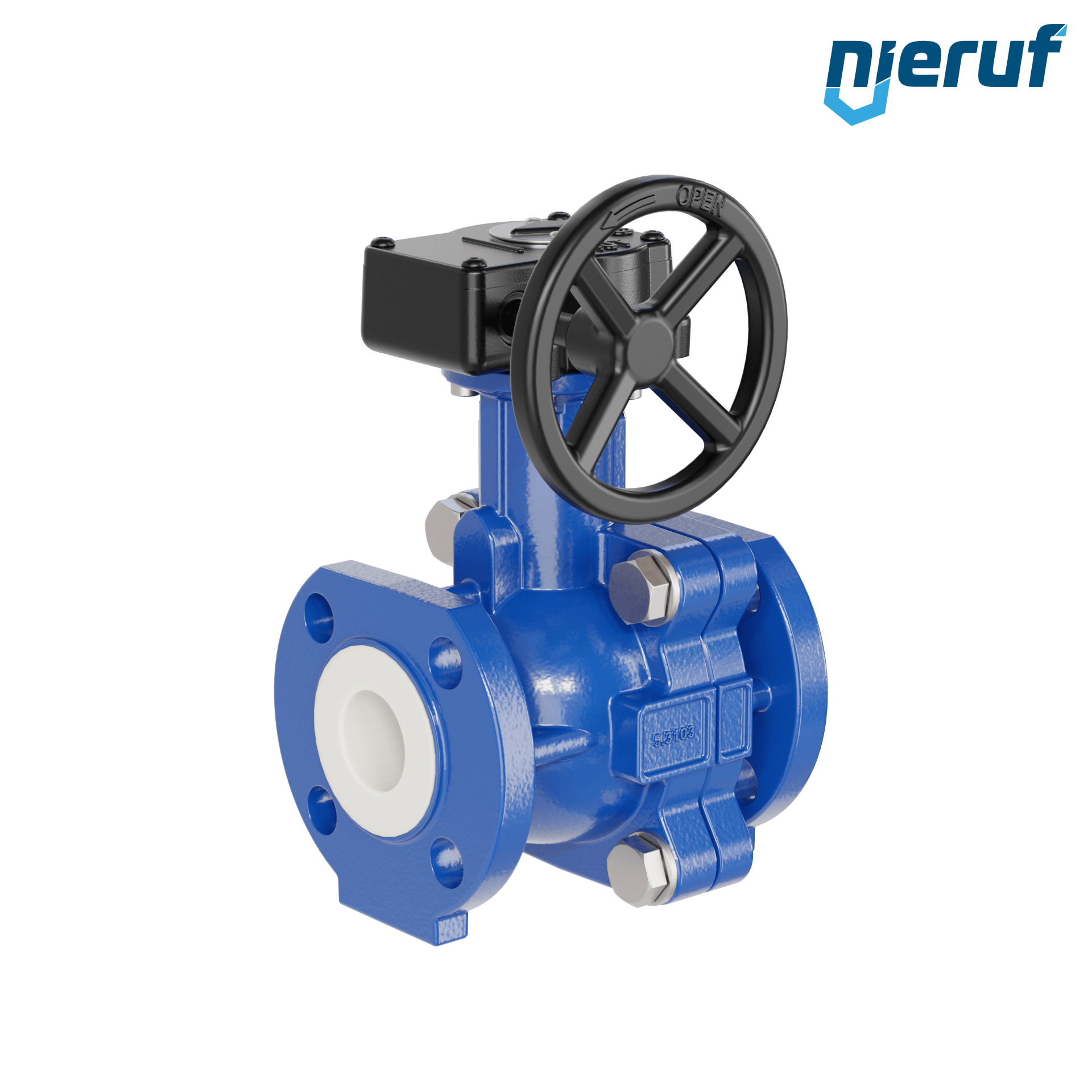valvola a sfera flangiata PFA FK13 DN32 - 1 1/4" pollici ANSI 150 inghisa sferoidale 5.3103 con volantino manuale