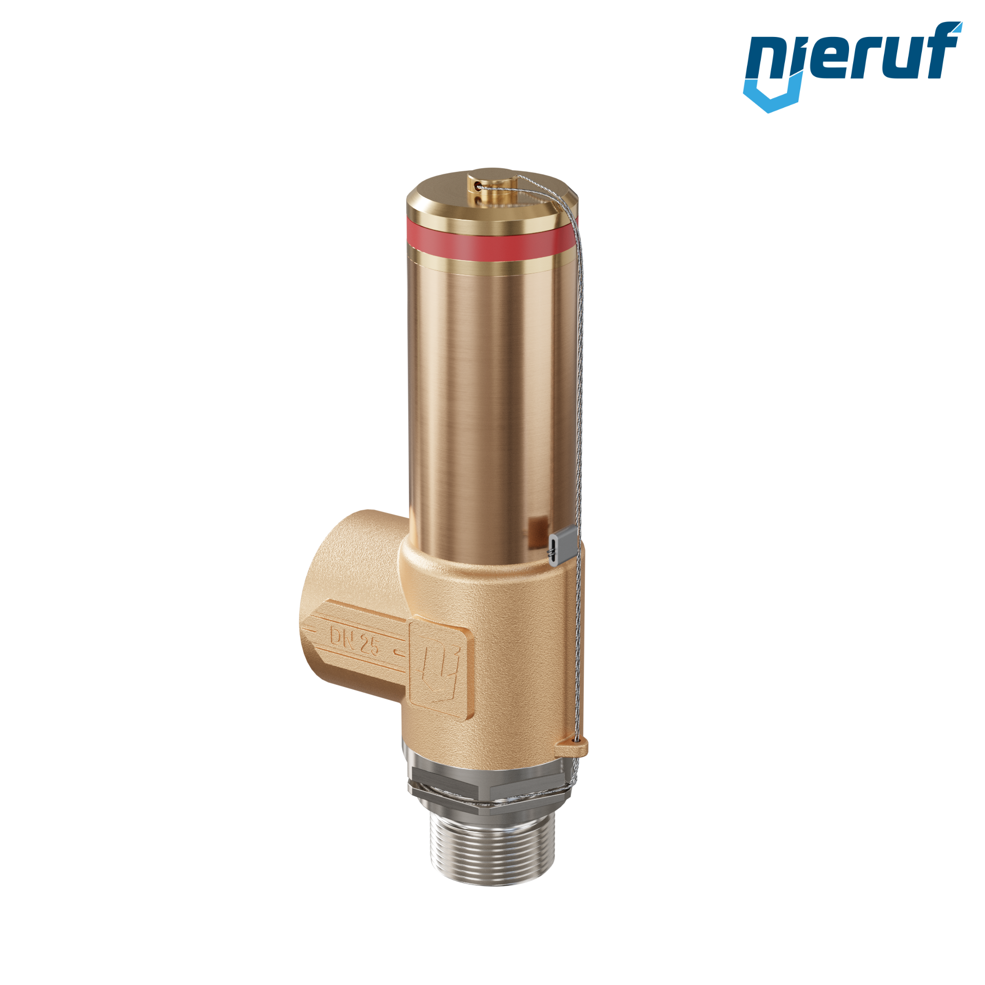 Kriogeniczny zawór bezpieczeństwa bez podnoszenia DN15 3/4" GZ x 1" GW SV18, stal nierdzewna & brąz PTFE