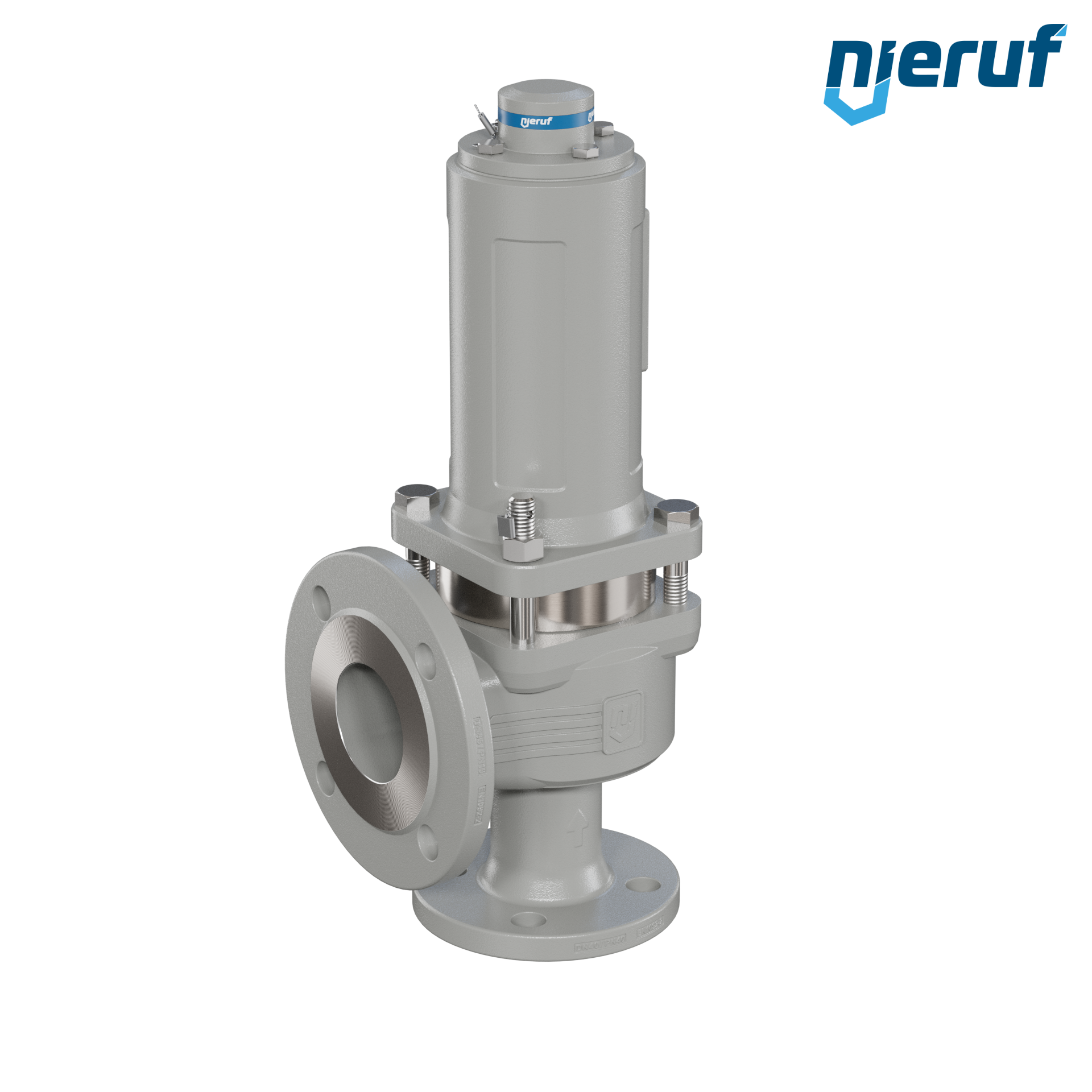 valvola di sicurezza flangiata DN40/DN65 SF06, cappello della molla a tenuta di gas (antigas) & manicotto di tenuta in acciaio inossidabile PTFE, senza dispositivo di sollevamento