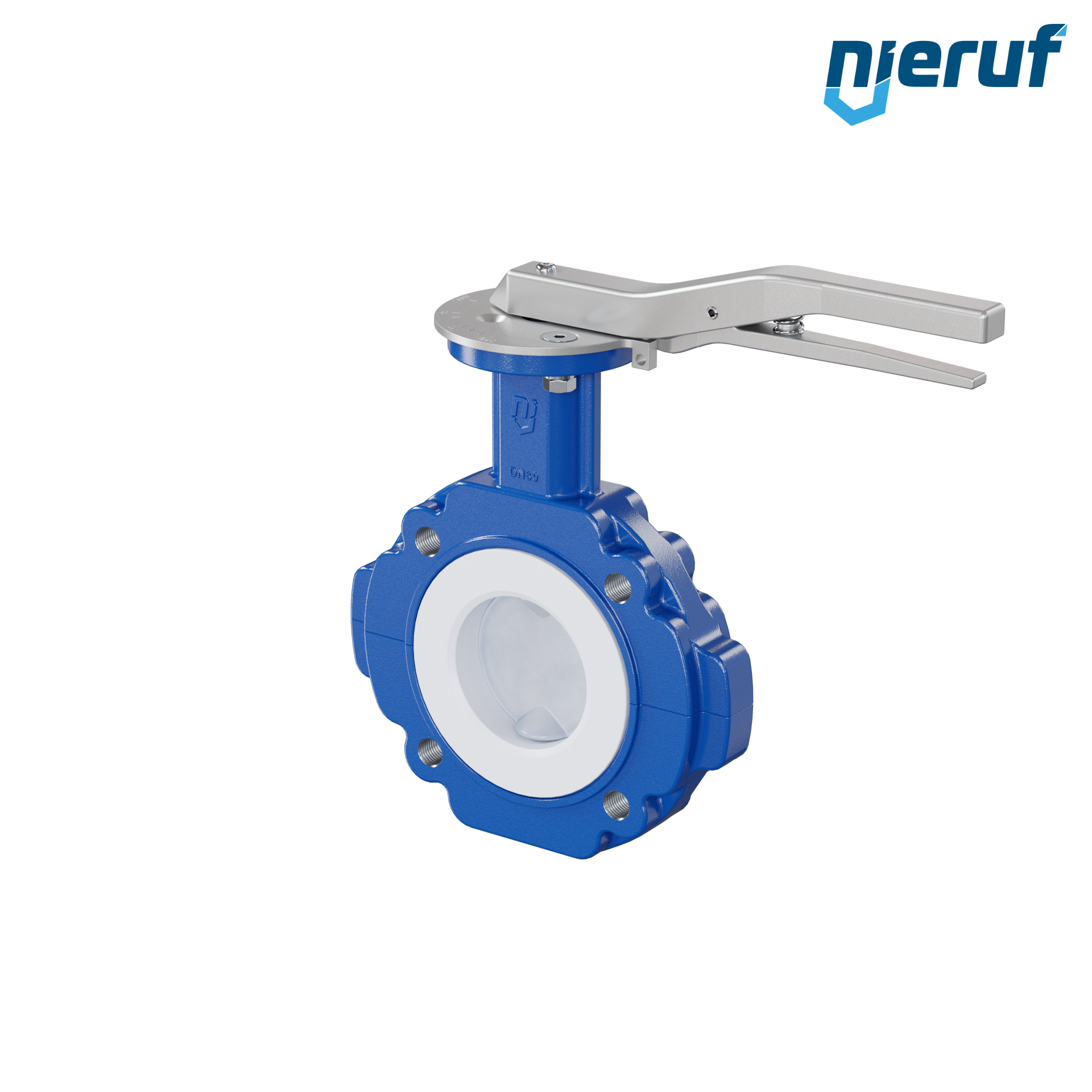 PFA-Butterfly-valve PTFE AK10 DN80 ANSI150 lever silicone insert