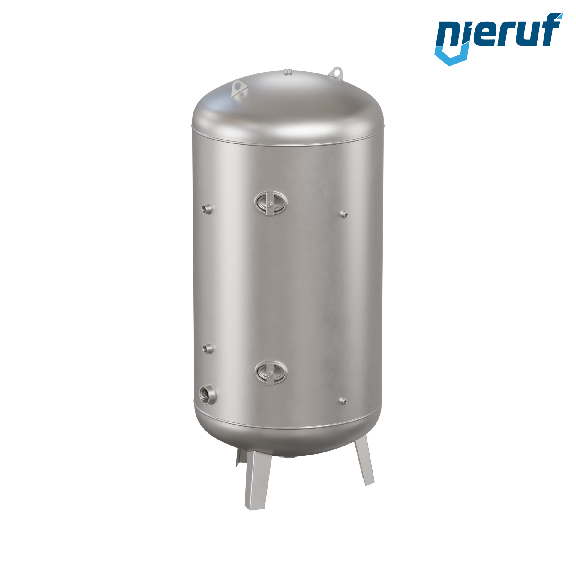 Serbatoio a pressione per acqua verticale BE04 1500 litri, 0-10 bar, acciaio inox