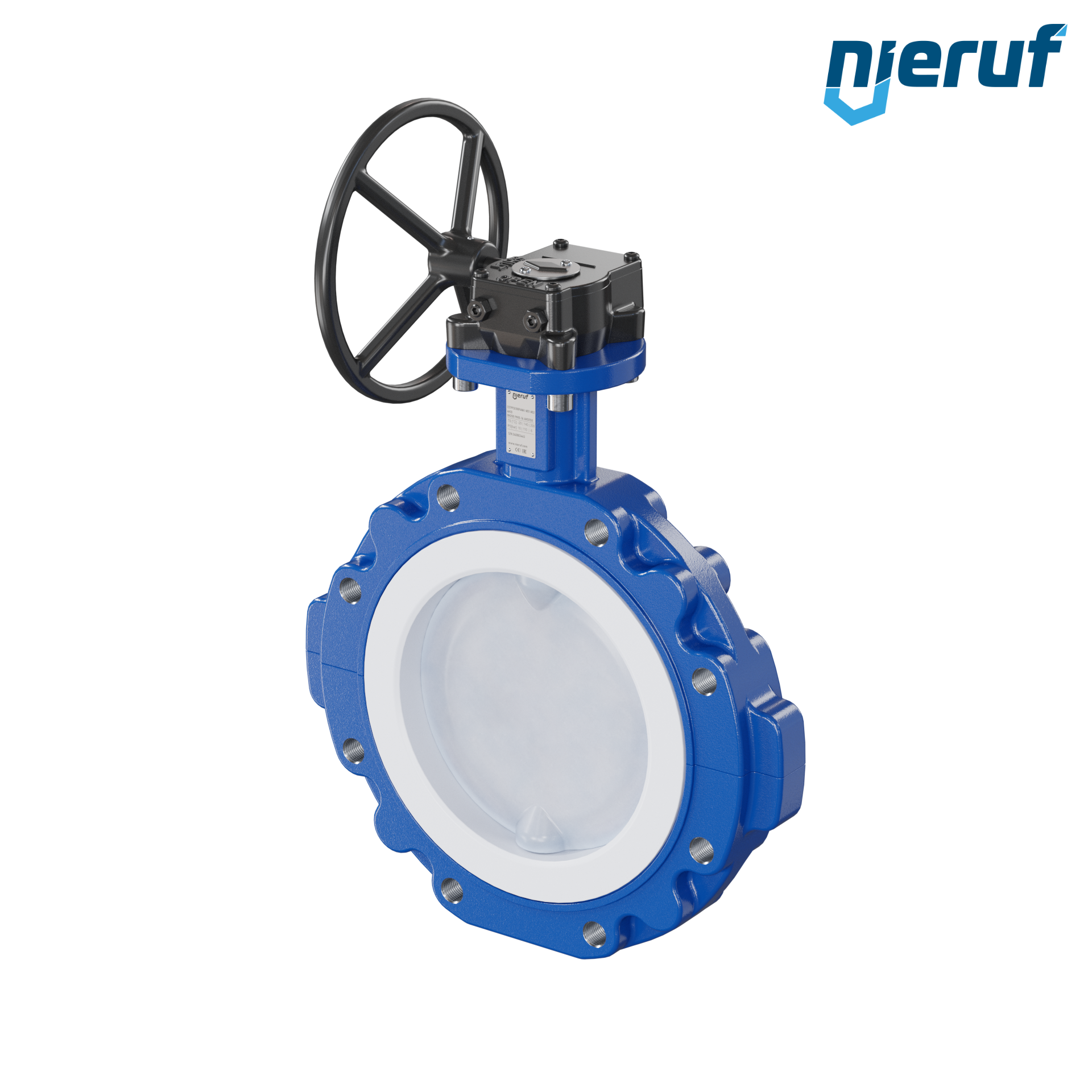 valvola a farfalla PFA PTFE AK10 DN200 ANSI150 volantino manuale inserto in FKM