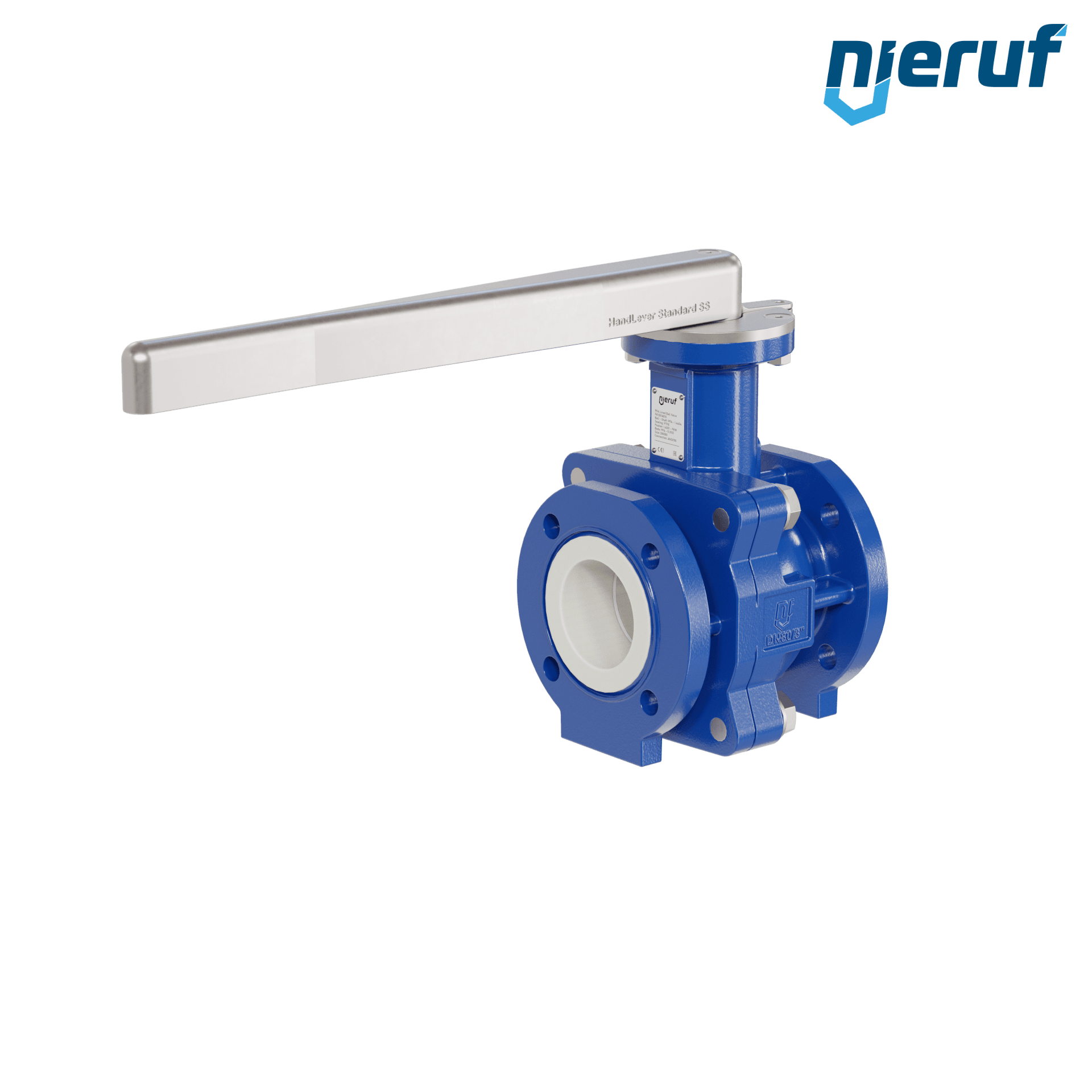 valvola a sfera flangiata PFA FK13 DN80 - 3" pollici ANSI 150 in ghisa sferoidale 5.3103 con leva in acciaio
