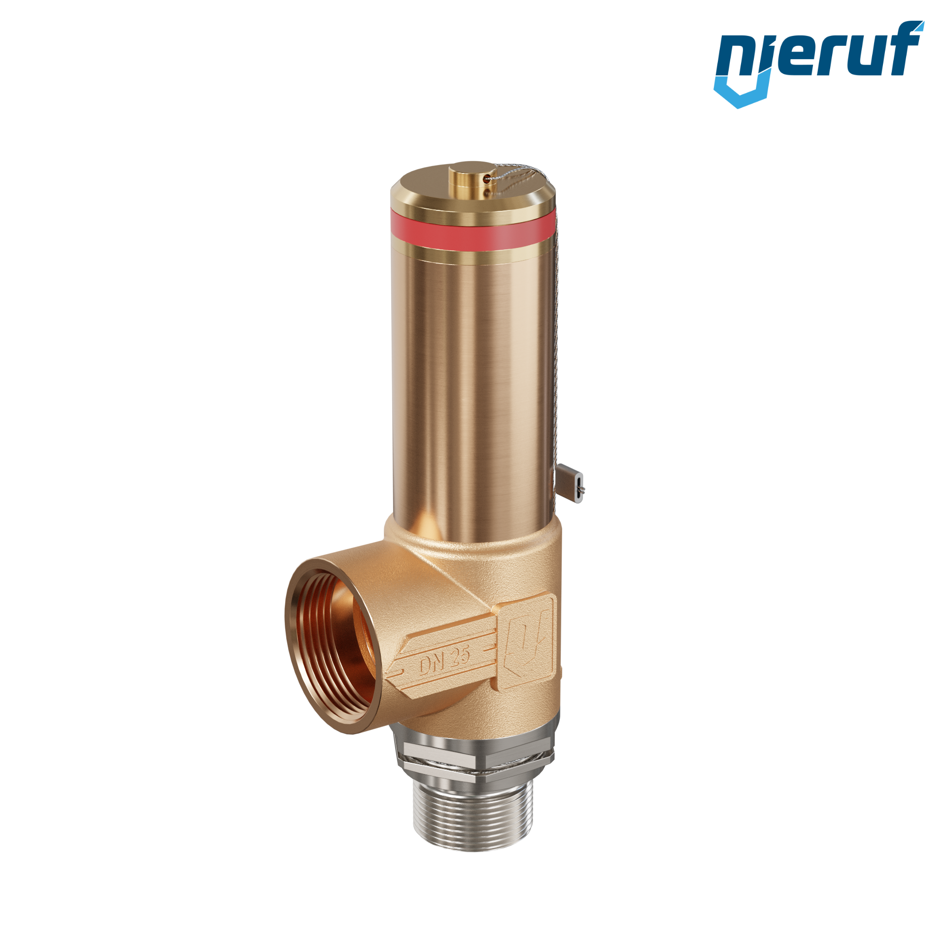 Kriogeniczny zawór bezpieczeństwa bez podnoszenia DN10 3/4" GZ x 1" GW SV18, stal nierdzewna & brąz PTFE