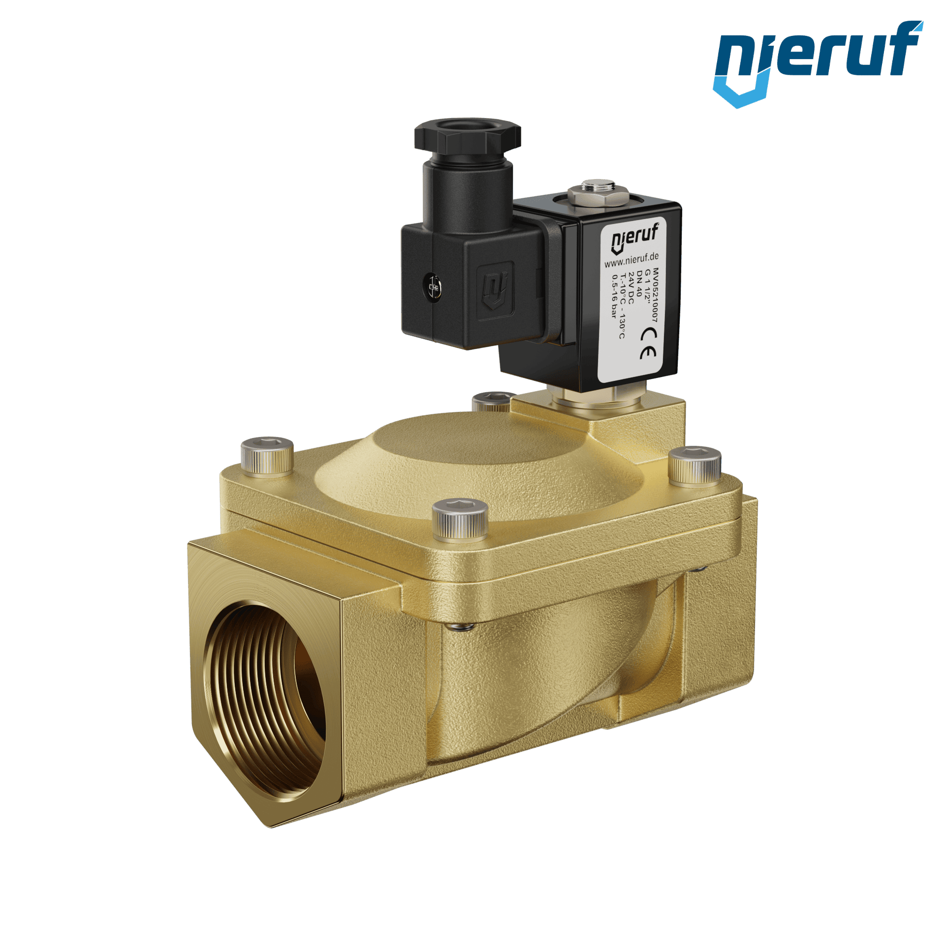 elettrovalvola G 1 1/2" pollici ottone MV05 EPDM 24V DC