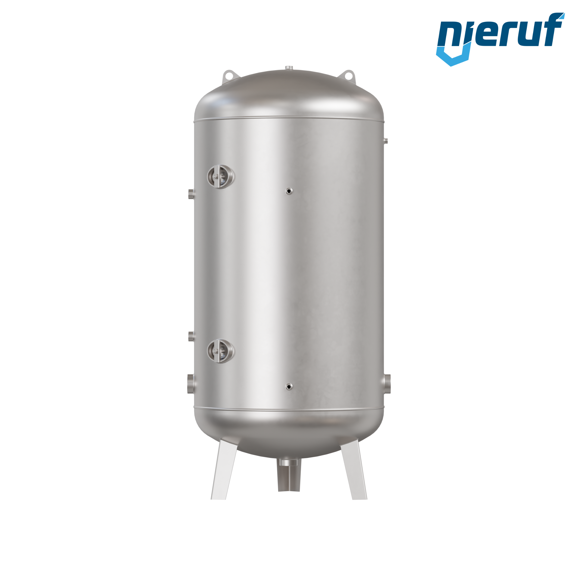 Serbatoio a pressione per acqua verticale BE04 1500 litri, 0-10 bar, acciaio inox