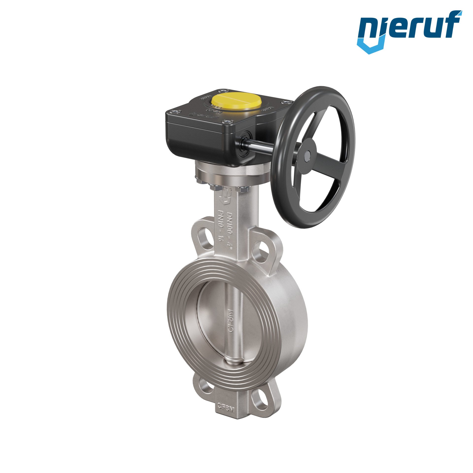 valvola a farfalla in acciaio inossidabile DN 100 PN16 AK08 metallo volantino