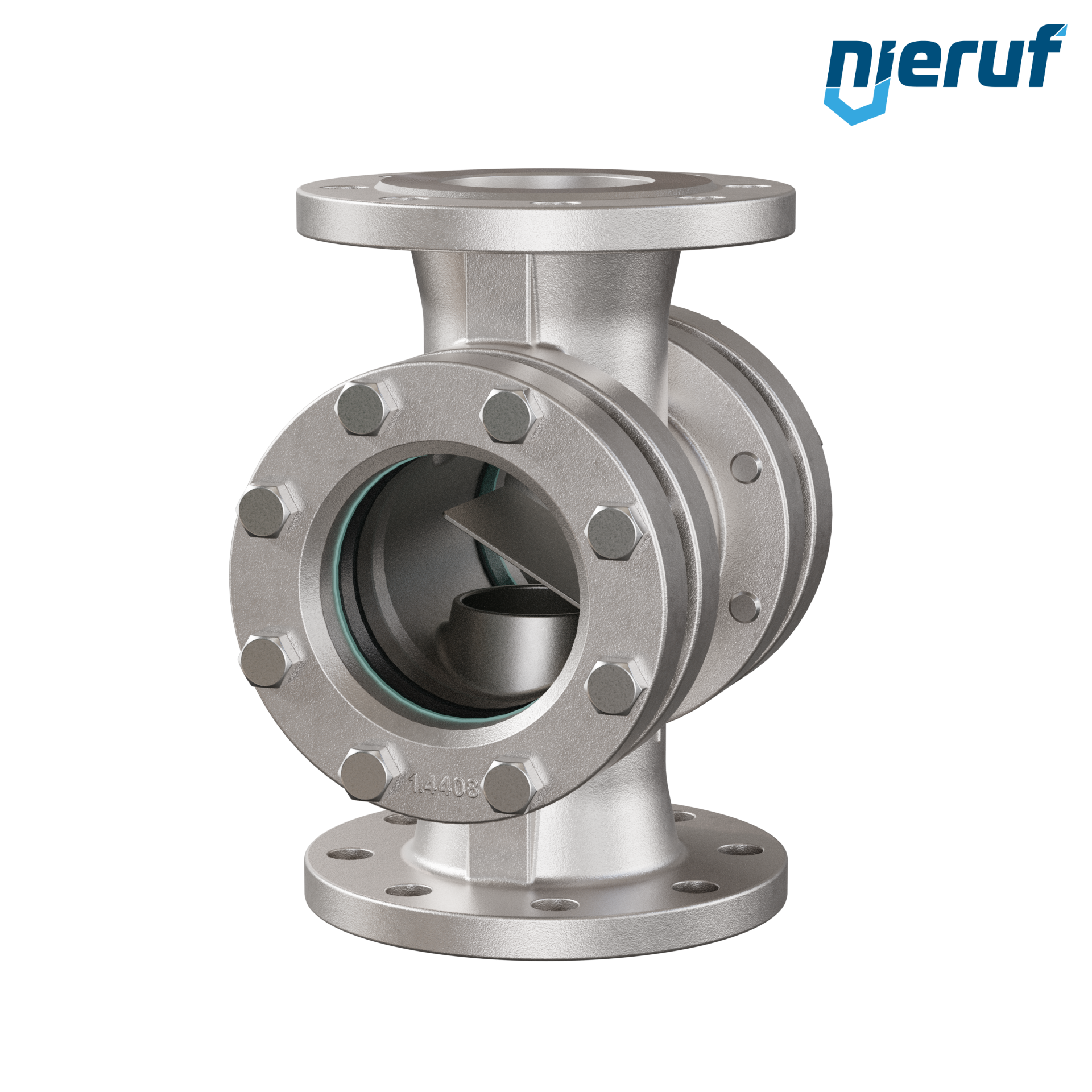 Specola visiva flangiata DN100 acciaio inossidabile AISI 316 flangia PN40 vetro borosilicato versione con disco