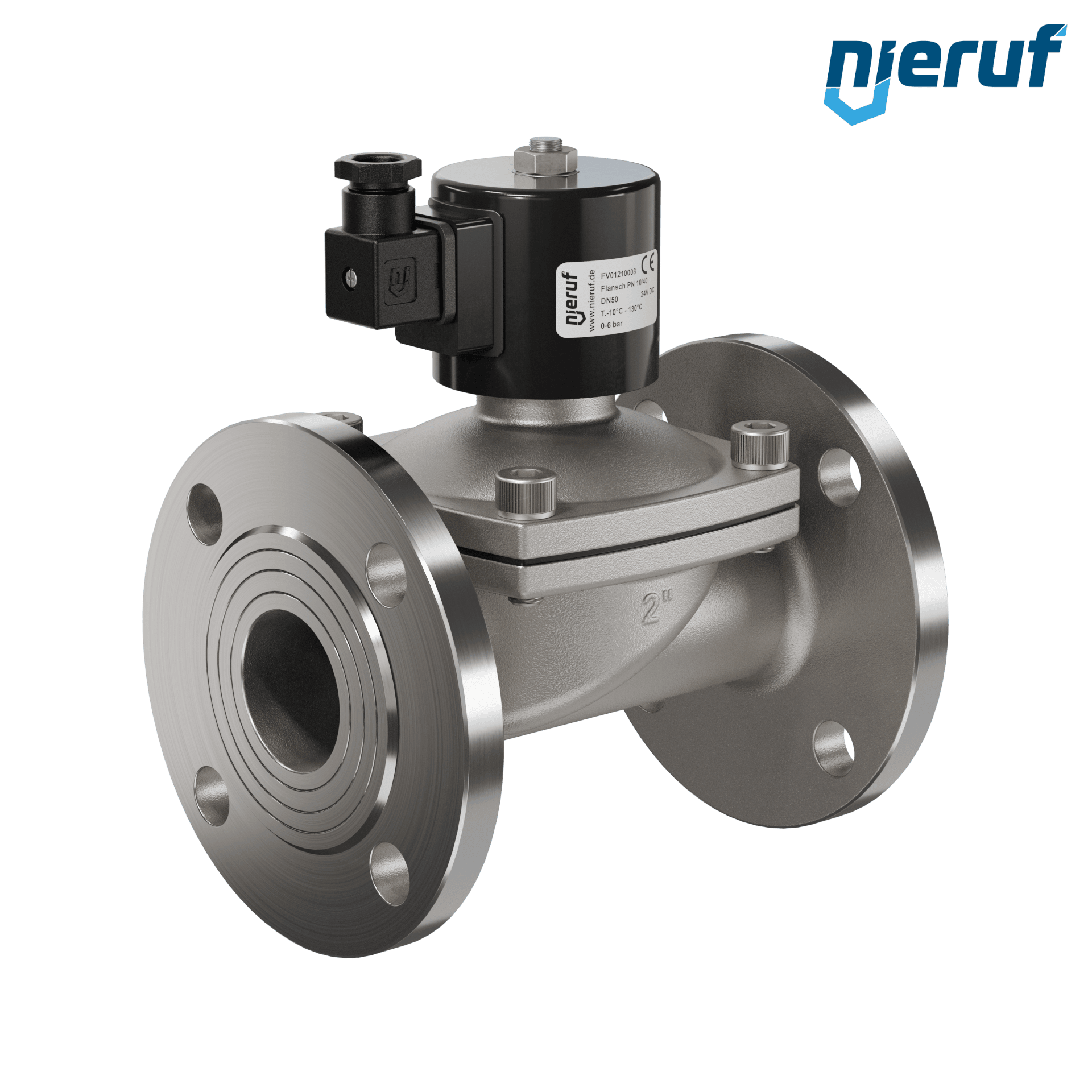 elettrovalvola flangiataDN50 acciaio inossidabile FV01 EPDM 24V DC