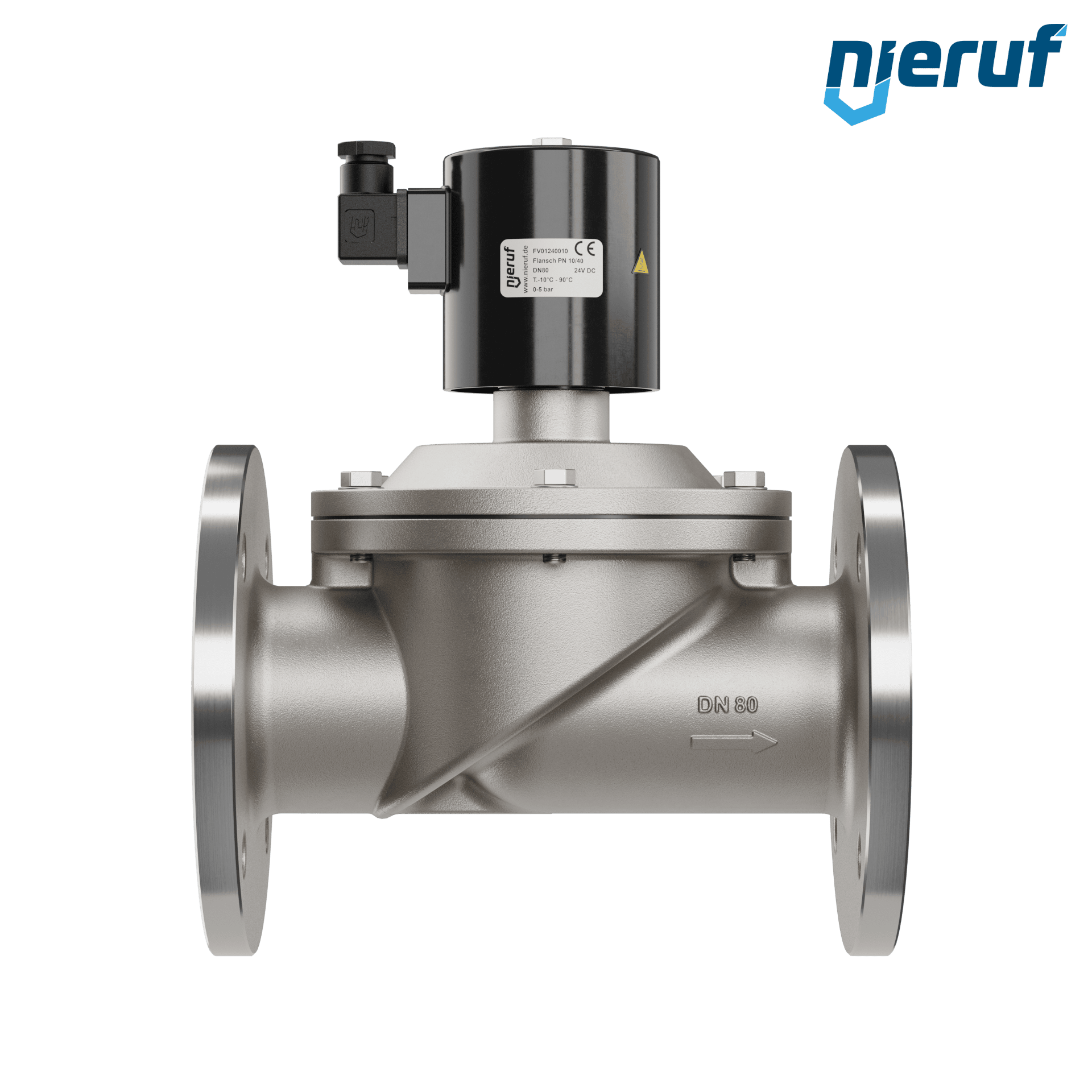 flangia elettrovalvola DN80 acciaio inossidabile FV01 NBR 24V DC