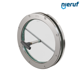Behälter-Schauglas mit PTFE-Scheibenwischer DN200 BS04 Edelstahl 1.4571 Borosilikatglas 0,0 bar