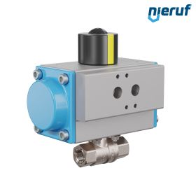 Válvula de bola automática con manguito DN8 - 1/4" actuador rotativo neumático simple efecto PK01