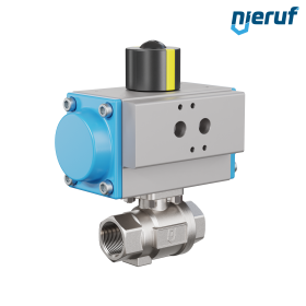Válvula de bola neumática DN20 - 3/4" con actuador rotativo de simple efecto PK02