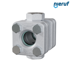 Gewinde Schauglas G 1/4" Zoll Grauguss GG25 Natron-Kalk-Glas