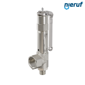 safety valve 1/2" m  x 1" fm SV06 liquid media, stainless steel NBR, with lever