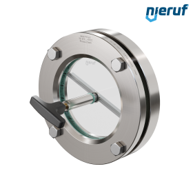 Behälter-Schauglas mit PTFE-Scheibenwischer DN100 BS01 Edelstahl 1.4571 Borosilikatglas 2,5bar