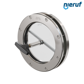 Behälter-Schauglas mit PTFE-Scheibenwischer DN125 BS04 Edelstahl 1.4571 EPDM Borosilikatglas 0,0 bar