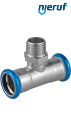 raccord en T à sertir F x F DN20 - 22,0 mm mâle 3/4" pouce acier inoxydable