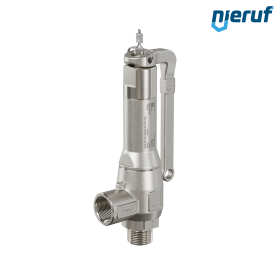 Zawór bezpieczeństwa 3/8" GZ  x 3/8" GW SV13, Stal nierdzewna FKM, Dźwignia