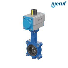 Butterfly valve DN 50 AK02 NBR-70-black DVGW gas pneumatic actuator single acting normally open