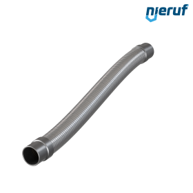 Ανοξείδωτος κυματοειδής σωλήνας ES01 DN40 - 48.3 mm με διπλή πλέξη και συγκολλημένα άκρα μήκος 1000 mm