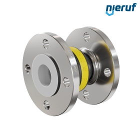 Rubber expansion joint PTFE lining DN50 type KP04 stainless steel flanges NBR
