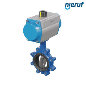 Butterfly valve DN 100 AK02 NBR-70-black DVGW gas pneumatic actuator single acting normally open