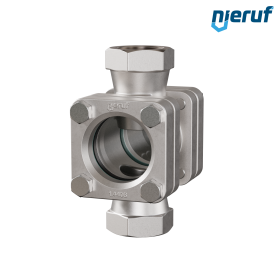 Durchfluss-Schauglas G 2" Zoll Edelstahl Borosilikatglas
