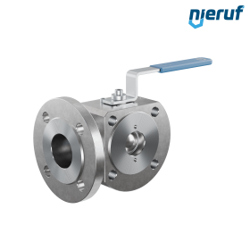 robinet de commutation à boisseau sphérique 3/2 voies DN50 FK07 C22 acier galvanisé 1.040 sphère en acier inoxydable 1.4404