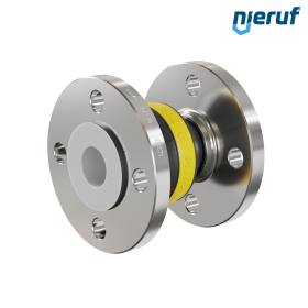 Rubber expansion joint PTFE lining DN40 type KP04 stainless steel flanges NBR