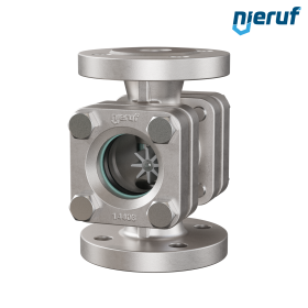 Flansch Schauglas DN25 Edelstahl Borosilikatglas Version mit PTFE-Rotor