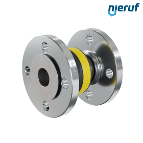 Rubber expansion joint guide pipe DN40 type KP04 steel flanges NBR