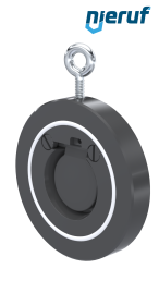 Zwischenflansch-Rückschlagklappe DN40 ZR05 Kunststoff PVC-U PTFE