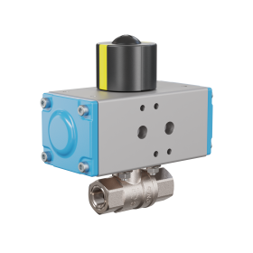 Válvula de bola automática con manguito DN8 - 1/4" actuador rotativo neumático doble efecto PK01