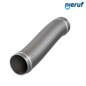 Ανοξείδωτος κυματοειδής σωλήνας ES01 DN125 - 139.7 mm με μονοπλή πλέξη και συγκολλημένα άκρα μήκος 500 mm