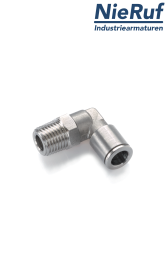 Σύνδεση γωνίας EF07 ανοξείδωτος χάλυβας FKM R1/4" D6mm