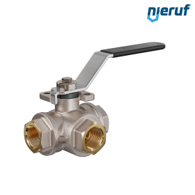 3  way brass ball valve DN15 - 1/2" inch GK08 full port design with L drilling