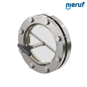 Behälter-Schauglas mit PTFE-Scheibenwischer DN125 BS01 Edelstahl 1.4571 NBR Borosilikatglas 2,5bar