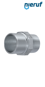 Machón doble n.º 280 de fundición maleable, DN25 - 1", galvanizado