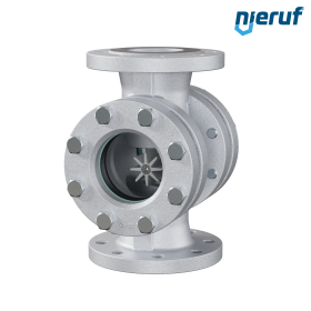 Flansch Schauglas DN80 - 3" Zoll Grauguss GG25 Flansch ANSI 150 Borosilikatglas Version mit PTFE-Rotor