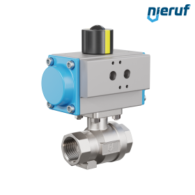 Válvula de bola neumática DN25 - 1" con actuador rotativo de simple efecto PK02
