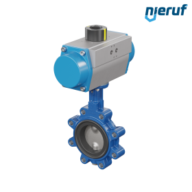 Butterfly valve DN 80 AK02 FPM pneumatic actuator single acting normally closed