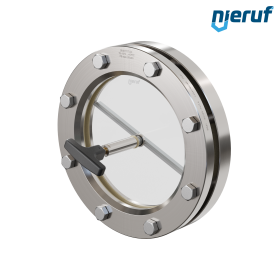 Behälter-Schauglas mit PTFE-Scheibenwischer DN150 BS01 Edelstahl 1.4571 NBR Borosilikatglas 2,5bar
