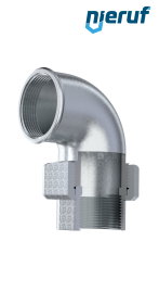 Tempergussfitting Winkelverschraubung Nr. 95, DN10 - 3/8" Zoll verzinkt