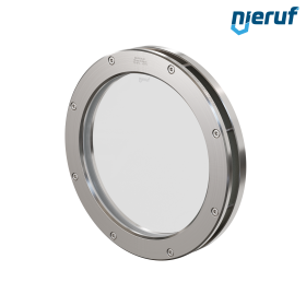 Behälter-Schauglas DN200 BS04 Edelstahl 1.4571 PTFE Borosilikatglas 0,0 bar