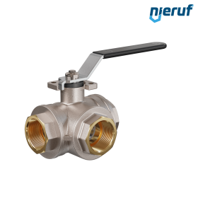 3  way brass ball valve DN32 - 1 1/4" inch GK08 full port design with T drilling