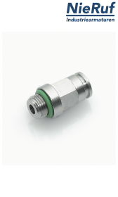 Ευθεία βιδωτή σύνδεση EF01 Ορείχαλκος FKM G1/4" D10mm