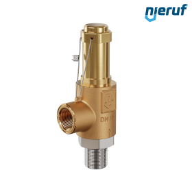 safety valve gunmetal SV19 DN15 1/2 m x 1/2 fm NPT gastight without lifting device PTFE