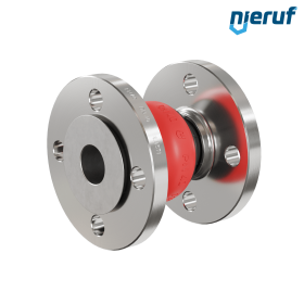 Gummi-Kompensator Leitblech DN40 Typ KP04 Edelstahlflansche EPDM