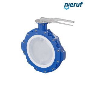 Butterfly-valve PTFE AK10 DN300 ANSI150 lever EPDM insert
